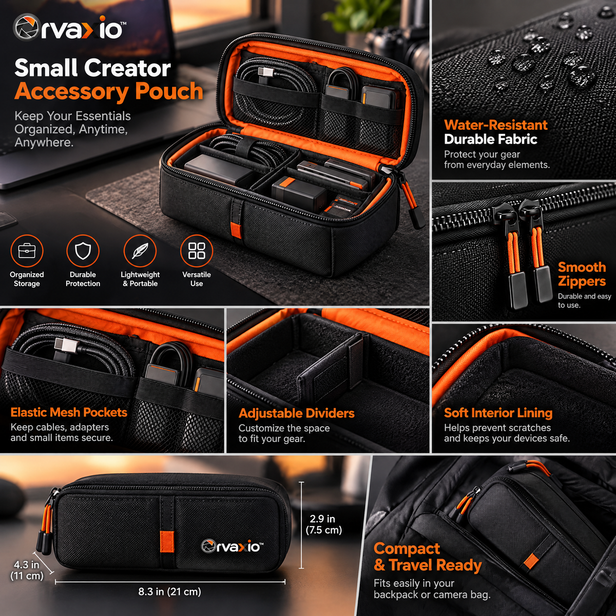 Orvaxio Small Creator Accessory Pouch - detail view 4