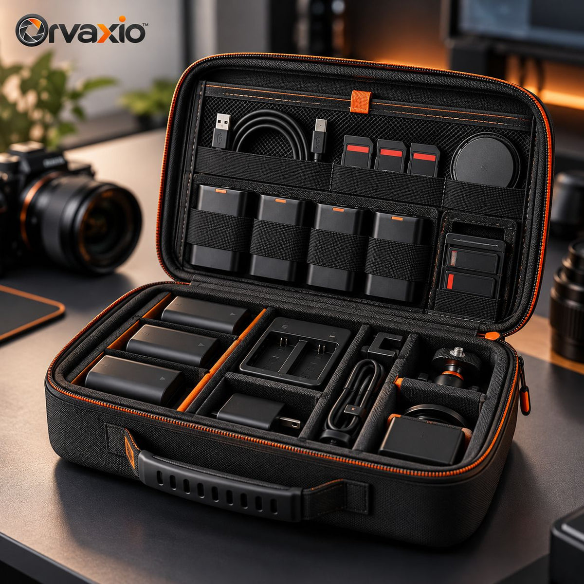 Orvaxio Camera Battery & Accessory Storage Case - main product view