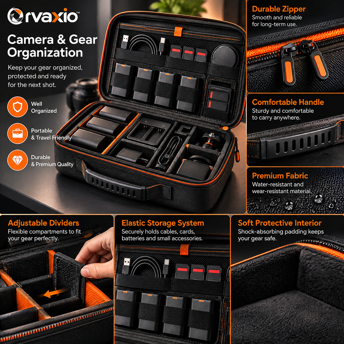 Orvaxio Camera Battery & Accessory Storage Case - detail view 4