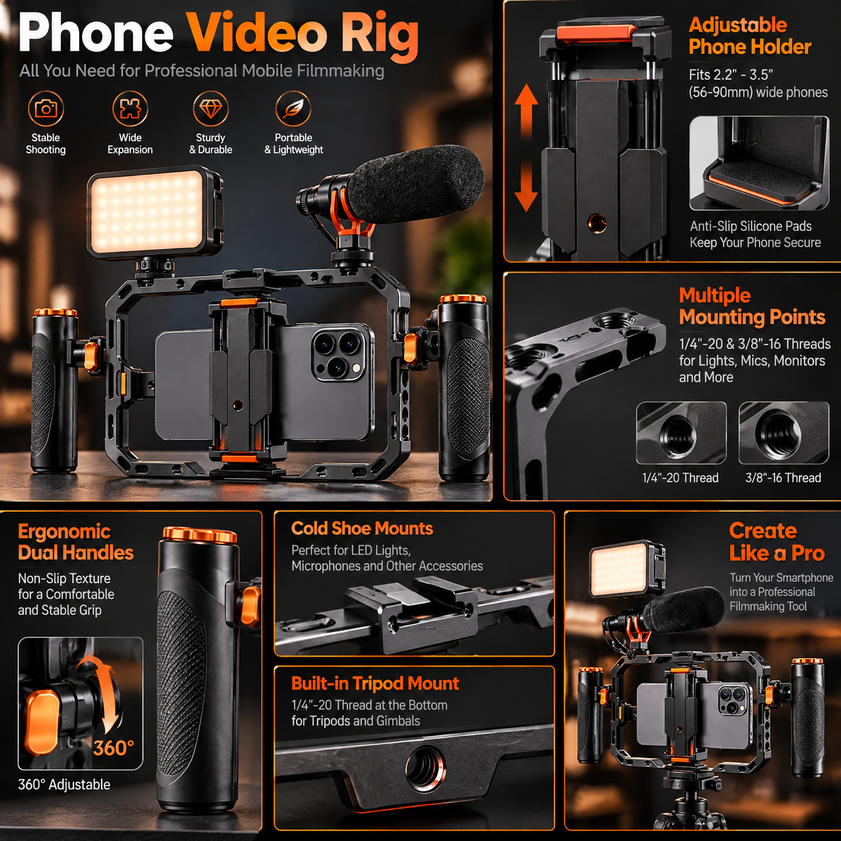 Orvaxio Phone Video Rig - detail view 2