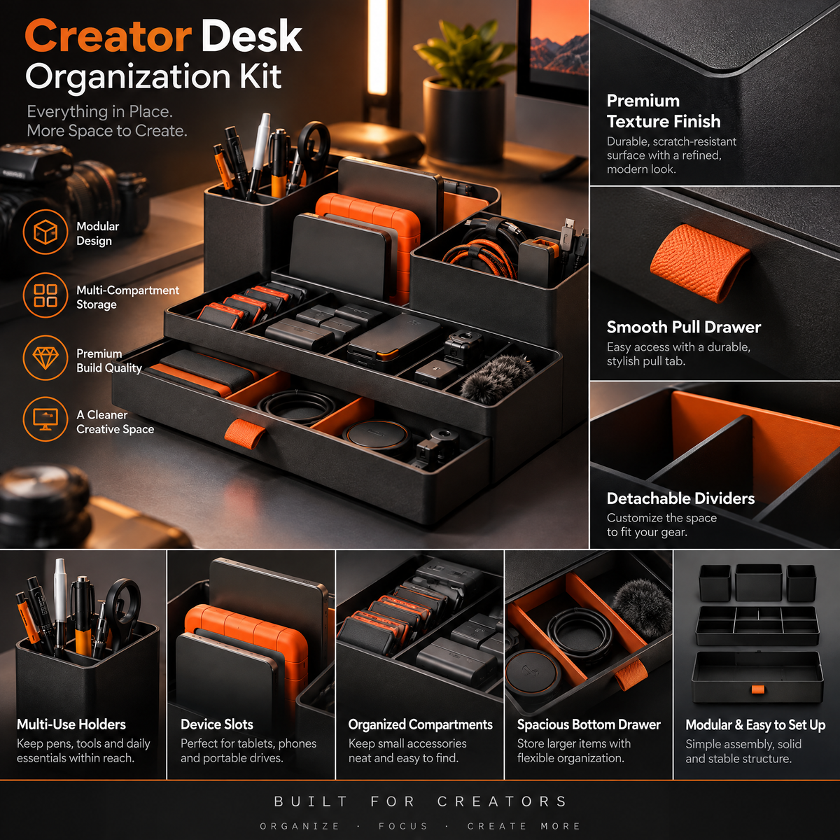 Orvaxio Creator Desk Organization Kit - detail view 3